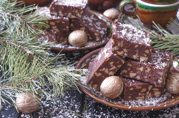 Chocolate fudge with nuts from Nigella Lawson