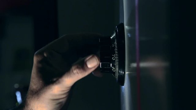 Man open a steel safe