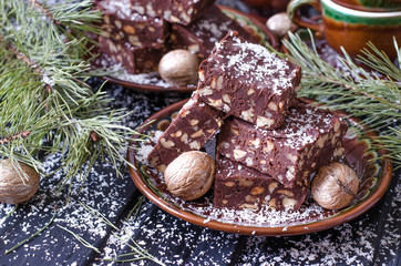 Chocolate fudge with nuts from Nigella Lawson