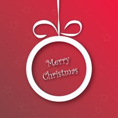 christmas bauble for xmas and new year - vector card (red)