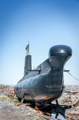 ancient  submarine anchored