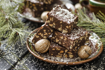 Chocolate fudge with nuts from Nigella Lawson