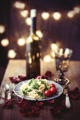 Classic dinner, italian pasta