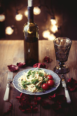 Classic dinner, italian pasta