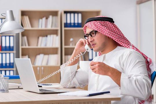 Arab businessman working in the office