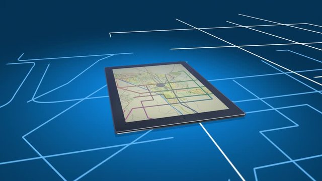 City Map On A Digital Tablet Computer