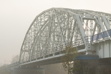 Fototapeta premium Poland, Krakow, Steel Railway Bridge
