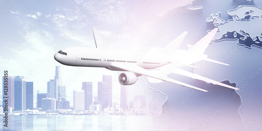 Poster plane with map