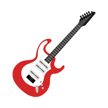 electric guitar instrument musical vector illustration design