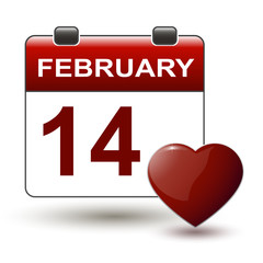 tear-off calendar with title 14 february