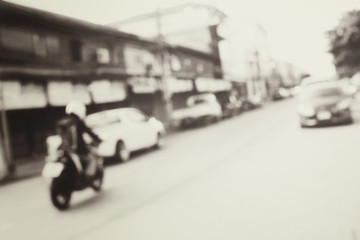 Blurred of car on road