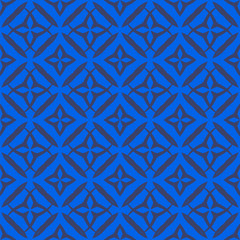 Blue Ornamental Seamless Line Pattern. Endless Texture. Oriental Geometric Ornament