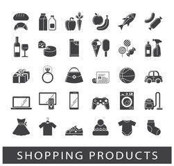 Set of shopping icons. Various shopping products. Premium quality symbol collection.