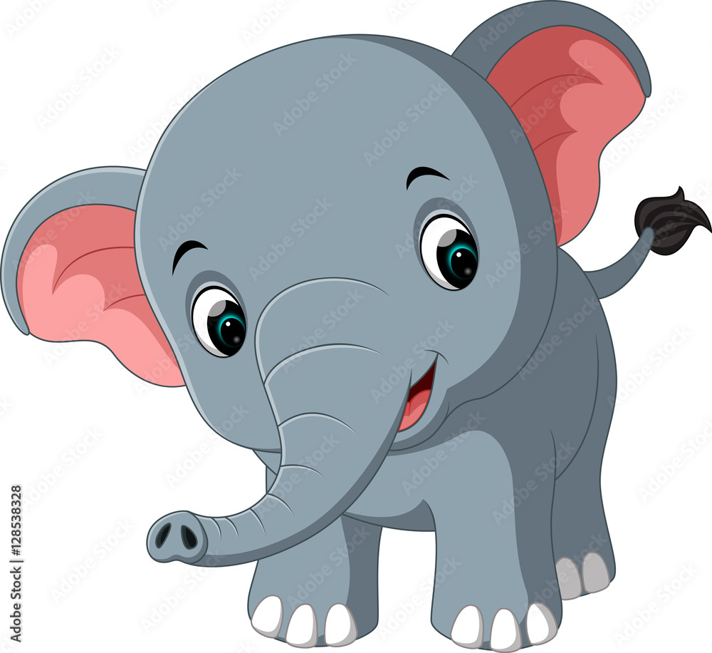 Wall mural Cute elephant cartoon

