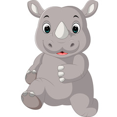 Obraz premium cute rhino cartoon