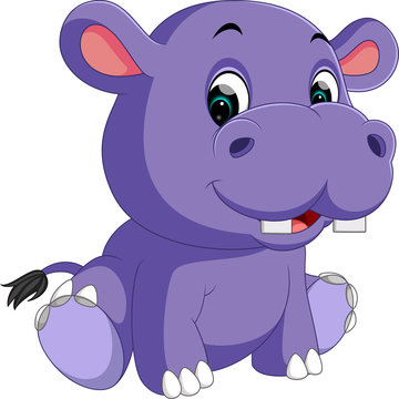 cute hippo Cartoon