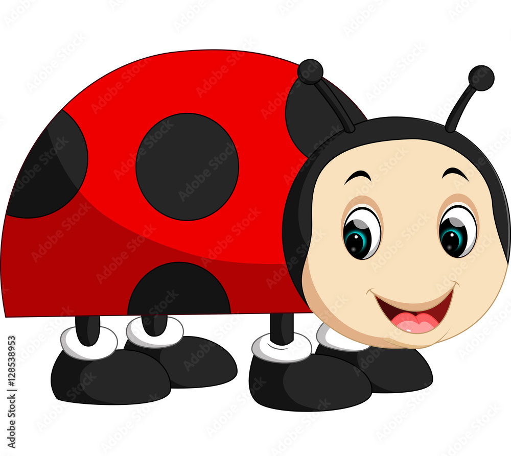 Wall mural Cute ladybug cartoon

