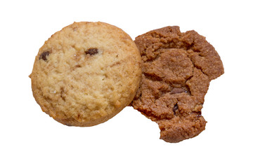 handmade butter cookies on white background / cookies butter and chocolate cookies isolated white background.