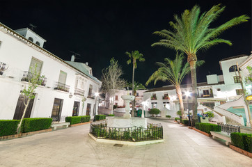 Mijas village at night. Mijas Is a famous touristic town in costa del sol, Malaga province, Andalusia, Spain.