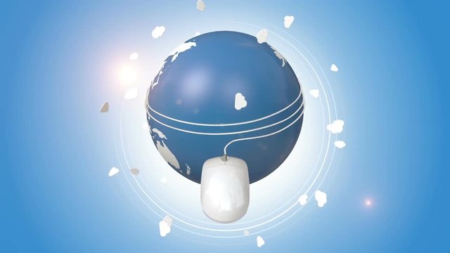 Computer Mouse Around Orbiting Earth