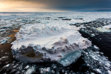 Big ice floe on Antarctic ocean