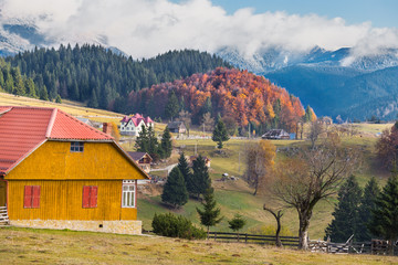 Traditional houses in romanian mountains