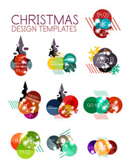 Christmas or New Year promo labels and stickers
