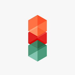 Empty blank hexagon layout, geometric template for text and options