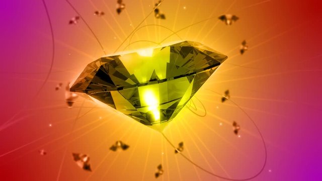 Precious diamonds slowly rotating