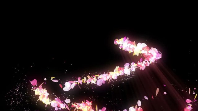 花 カラフル 回転 舞う キラキラ