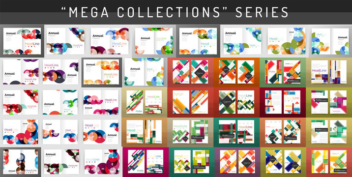 Mega collection business annual report brochure templates