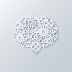 Vector modern concept bubble speech and gears background