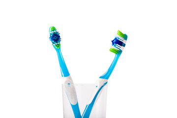 New tooth brush isolated on white background