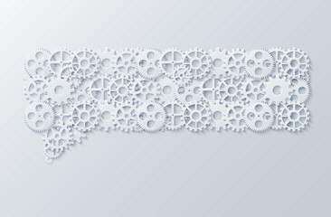 Vector modern concept bubble speech and gears background