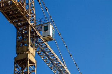 Rusty crane with cabin