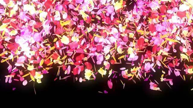 花 カラフル 回転 舞う キラキラ