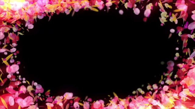 花 カラフル 回転 舞う キラキラ 枠 ループ