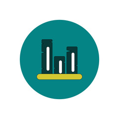 Vector illustration in flat design of retro column chart