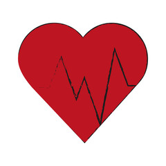 Heart pulse icon. Medical health care hospital and emergency theme. Isolated design. Vector illustration