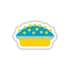 Vector illustration in paper sticker style delicious pie