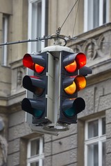 Traffic lights in a town