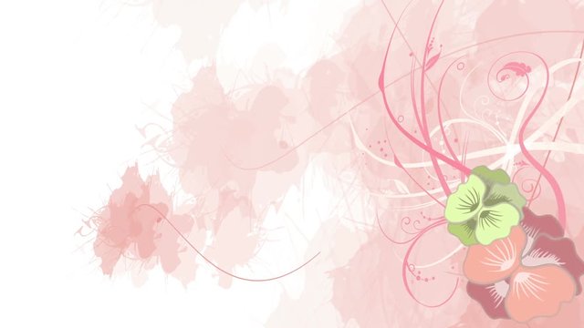 Growing floral ornament background animation