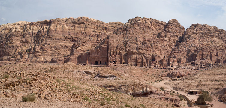 View of the Royal Tombs in Petra, Jordan