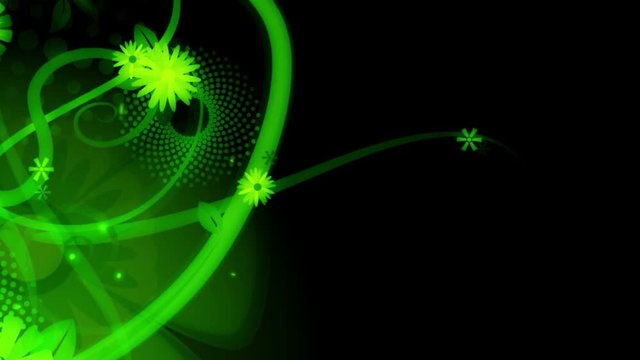 Green colored floral background animation