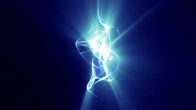 Shiny abstract particles. Blue theme.
