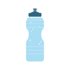 Plastic sport bottle with water. Small bottle of water. Vector illustration