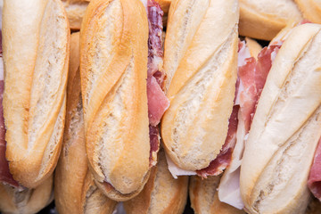 Serrano ham sandwiches