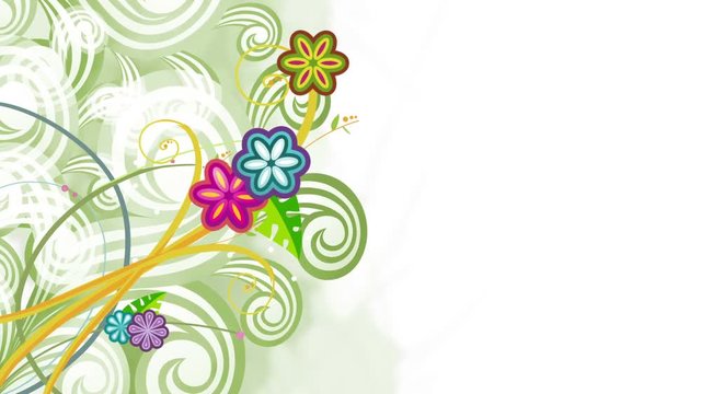 Colorful floral ornament background animation