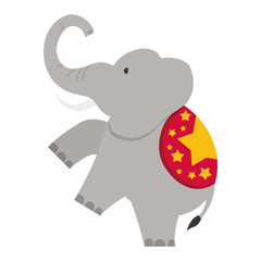 Circus elephant cartoon icon vector illustration graphic design