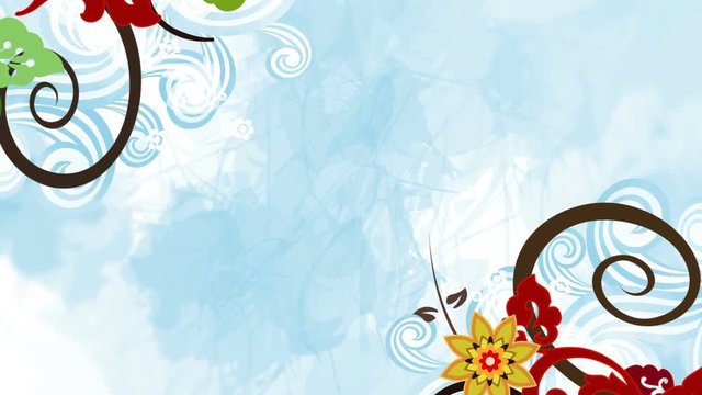 Colorful flower ornament background animation